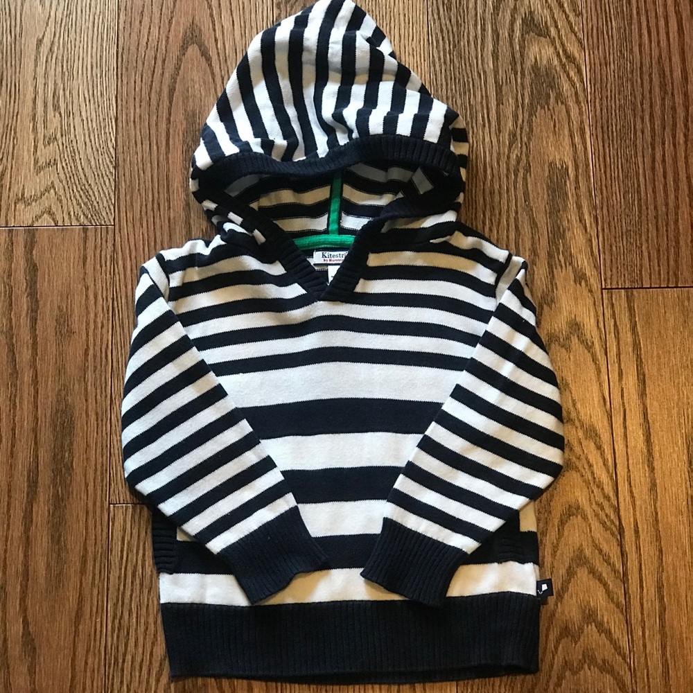 Hartstrings Striped Hooded Sweater- EUC